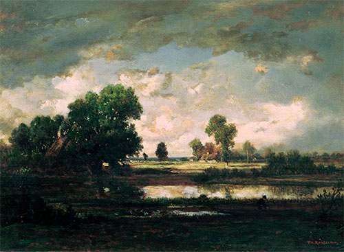 Lo stagno, cielo tempestoso - Theodore Rousseau