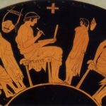 sfondo nero con persone che svolgono diversi compiti (in arancione)